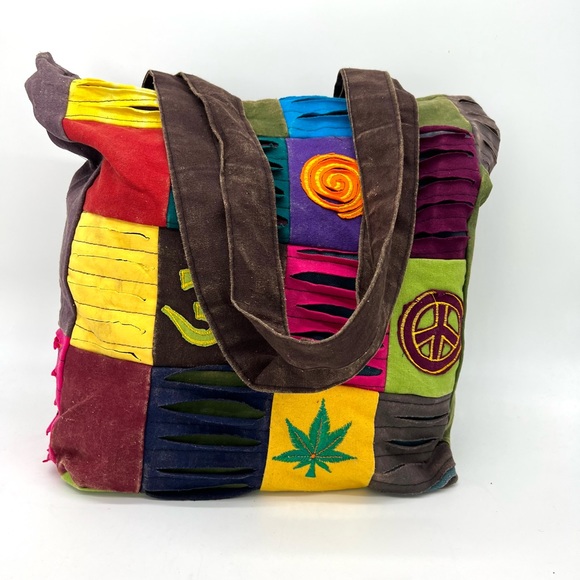 Colorful patchwork hippie tote bag - Picture 13 of 16